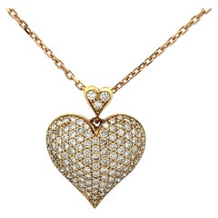Heart Shaped Diamond Pendant Necklace
