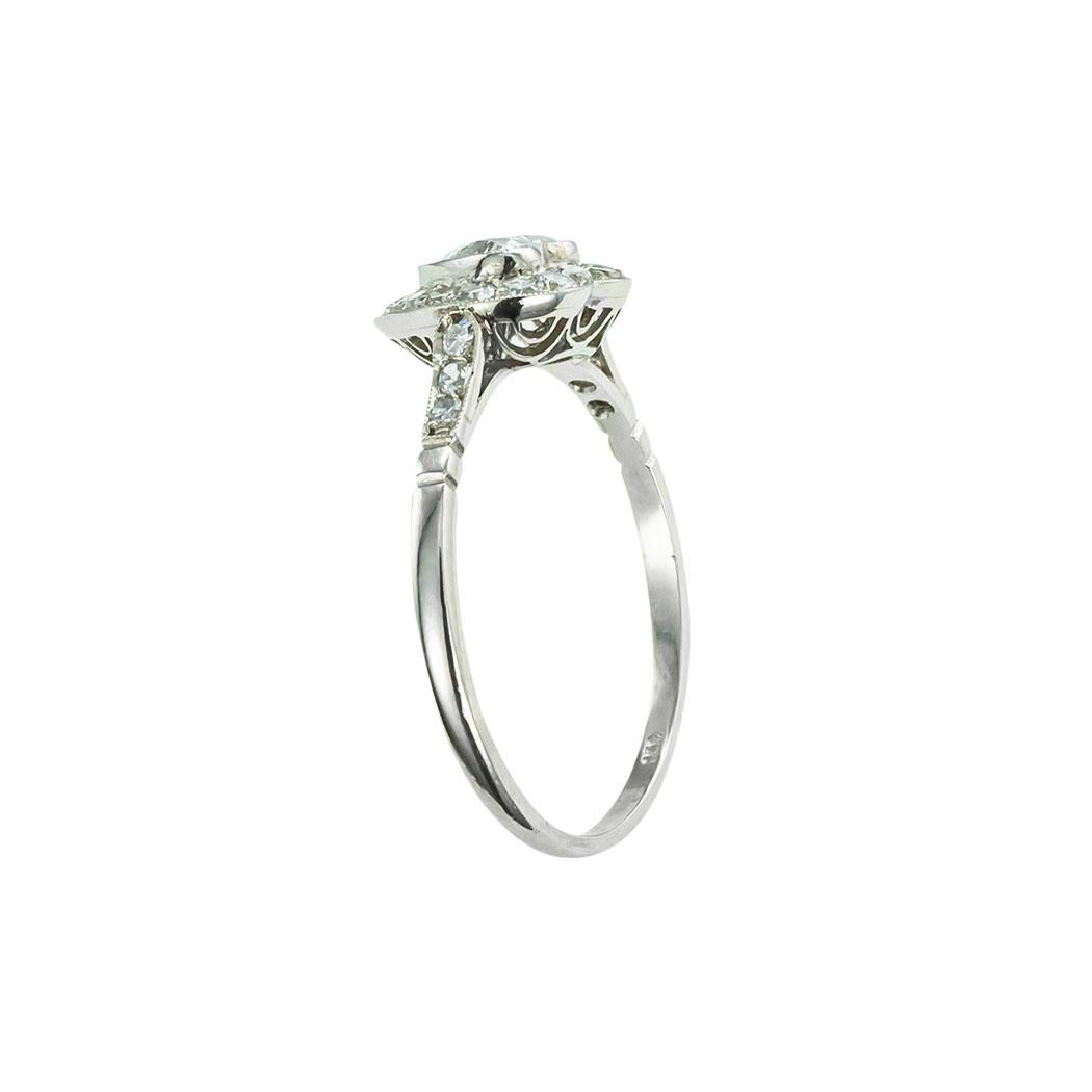 Heart Shaped Diamond Platinum Engagement Ring In Good Condition In Los Angeles, CA