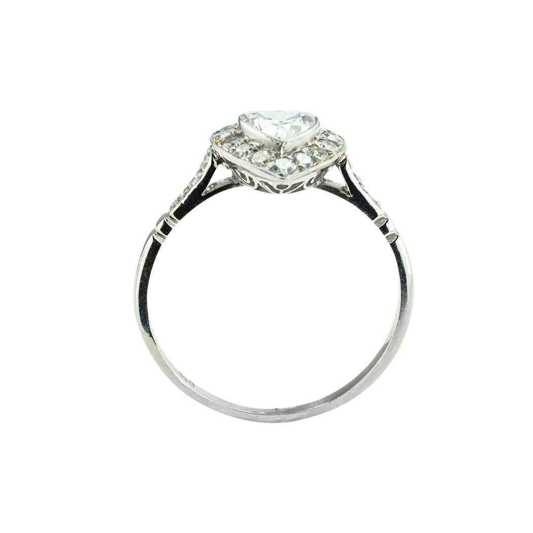 Heart Shaped Diamond Platinum Engagement Ring 1