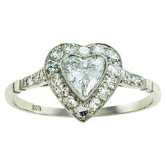 Heart Shaped Diamond Platinum Engagement Ring