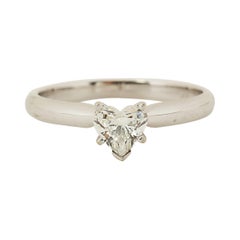 0.40 carat Heart Shaped Diamond Solitaire Engagement Ring 14k White Gold