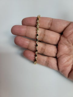 Heart Shaped Diamond Tennis Bracelet 14k Yellow Gold