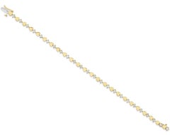 Heart Shaped Diamond Tennis Bracelet 14k Yellow Gold