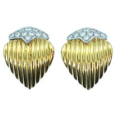 Vintage Heart Shaped Diamonds Earrings