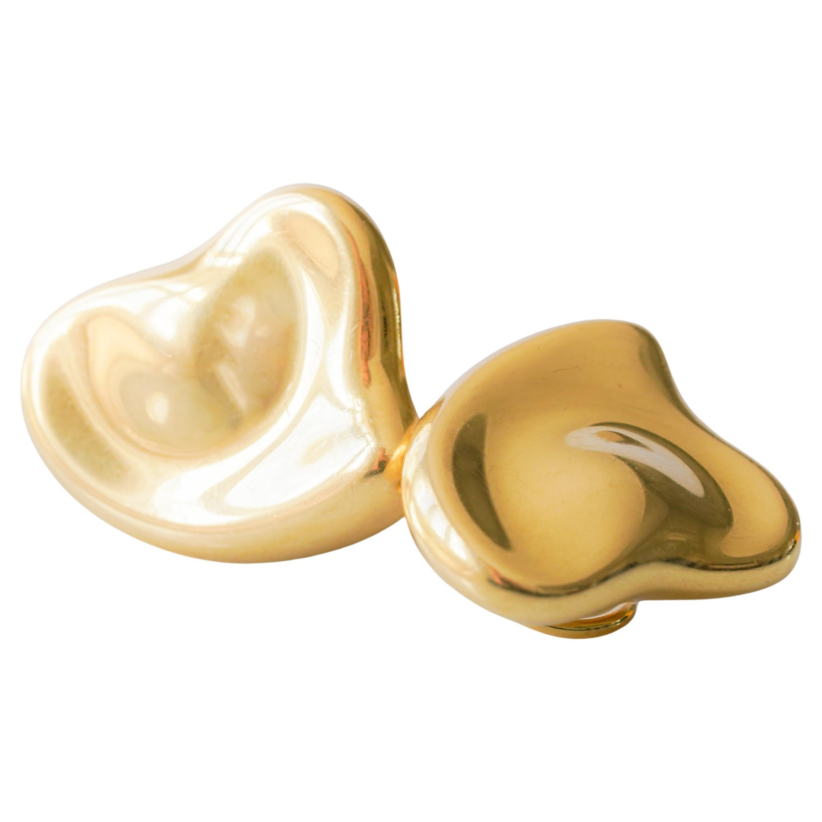 18 Karat Gold herzförmige Ohrringe von Elsa Peretti für Tiffany & Co.
