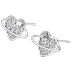 Heart Shaped Earrings Moissanite 925 Sterling Silver Earrings Anniversary Gifts.