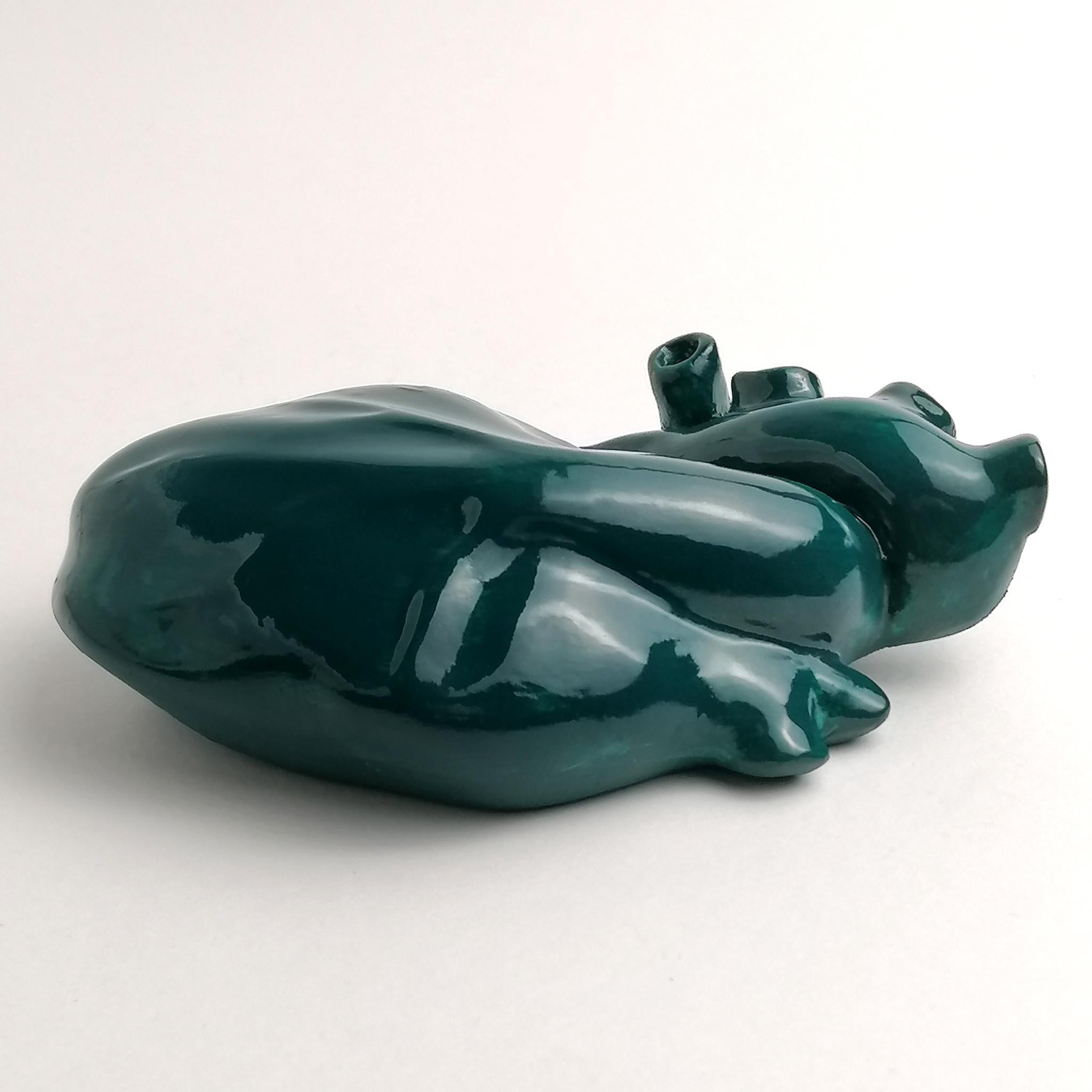 Herzförmiges Smaragdgrün, 2022, Handgefertigt in Italien, Anatomisches Herz, Design im Zustand „Neu“ im Angebot in San Miniato PI, IT