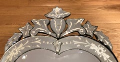 Heart Shaped Etched Glass Venetian Mirror
