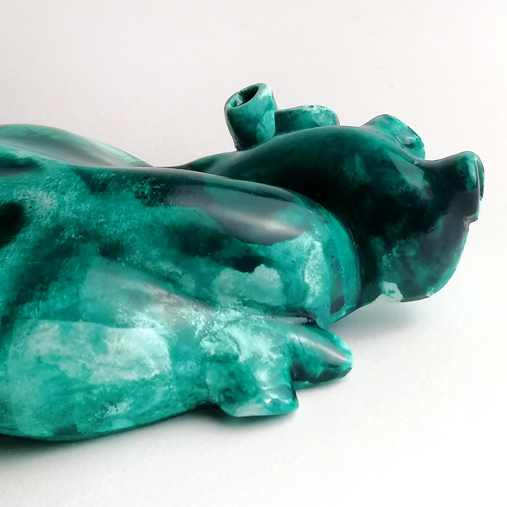 Herzförmiges grünes Aquarell, 2022, Handgefertigt in Italien, Anatomisches Herz im Zustand „Neu“ im Angebot in San Miniato PI, IT