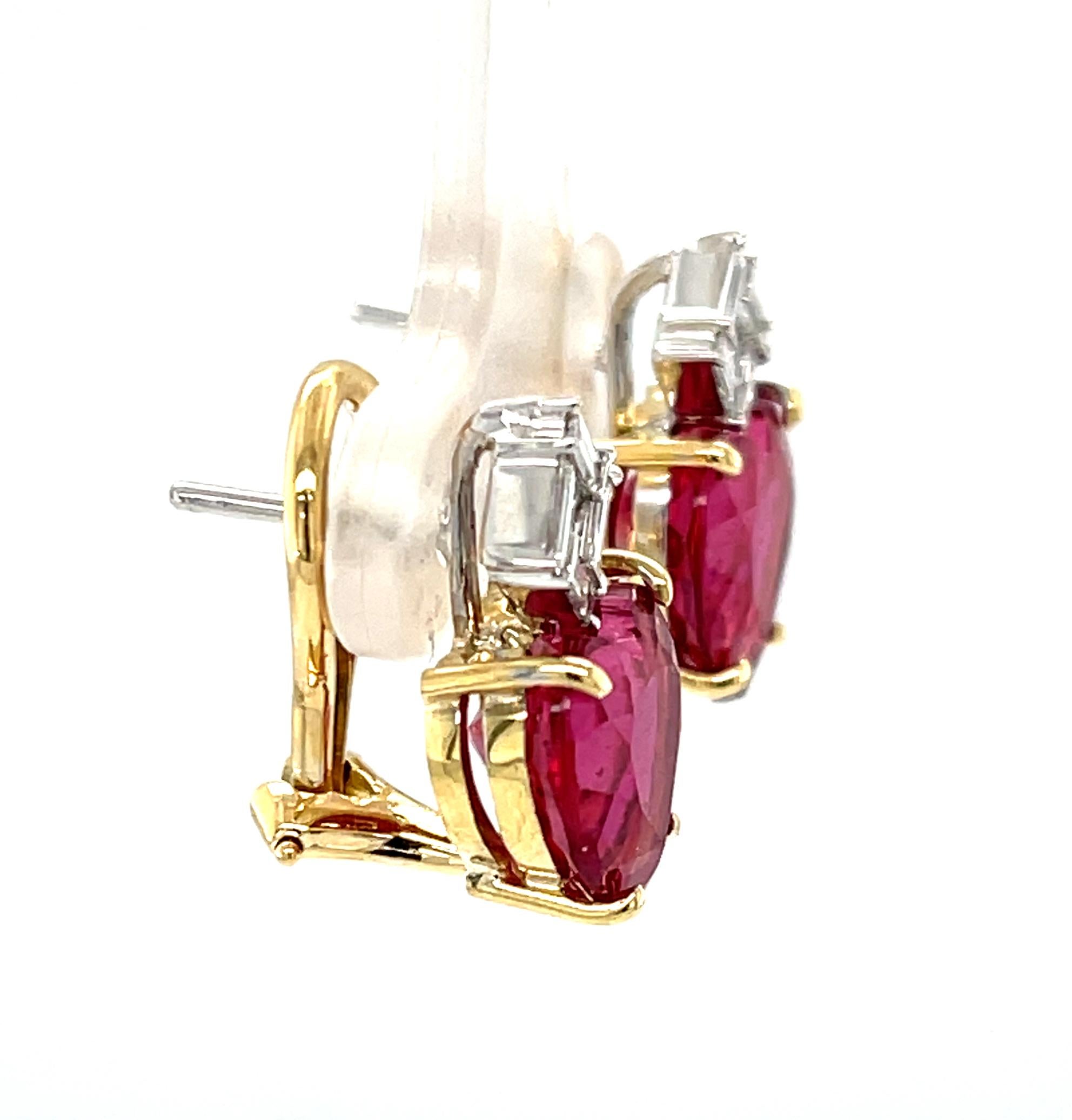 Orecchini a forma di cuore, con tormalina Pink Diamond e diamanti in oro 18 carati In condizioni Nuovo in vendita a Los Angeles, CA