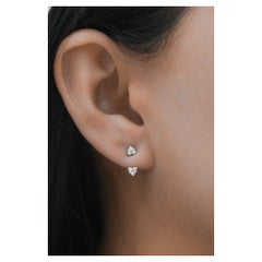 Heart Shaped Jacket Earrings 0.23 cts.