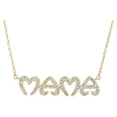 Heart Shaped Letters 14K Gold MAMA Necklace