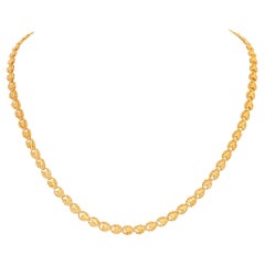 Heart Shaped Link Chain Necklace in 24k Yellow Gold