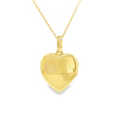 Heart Shaped Locket Pendant by Victor Mayer, 18k Yellow Gold, 8 Diamonds 0.16ct
