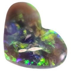 Heart Shaped Natural Australian Black Opal 1.01ct Loose Gemstone Jewelry Making
