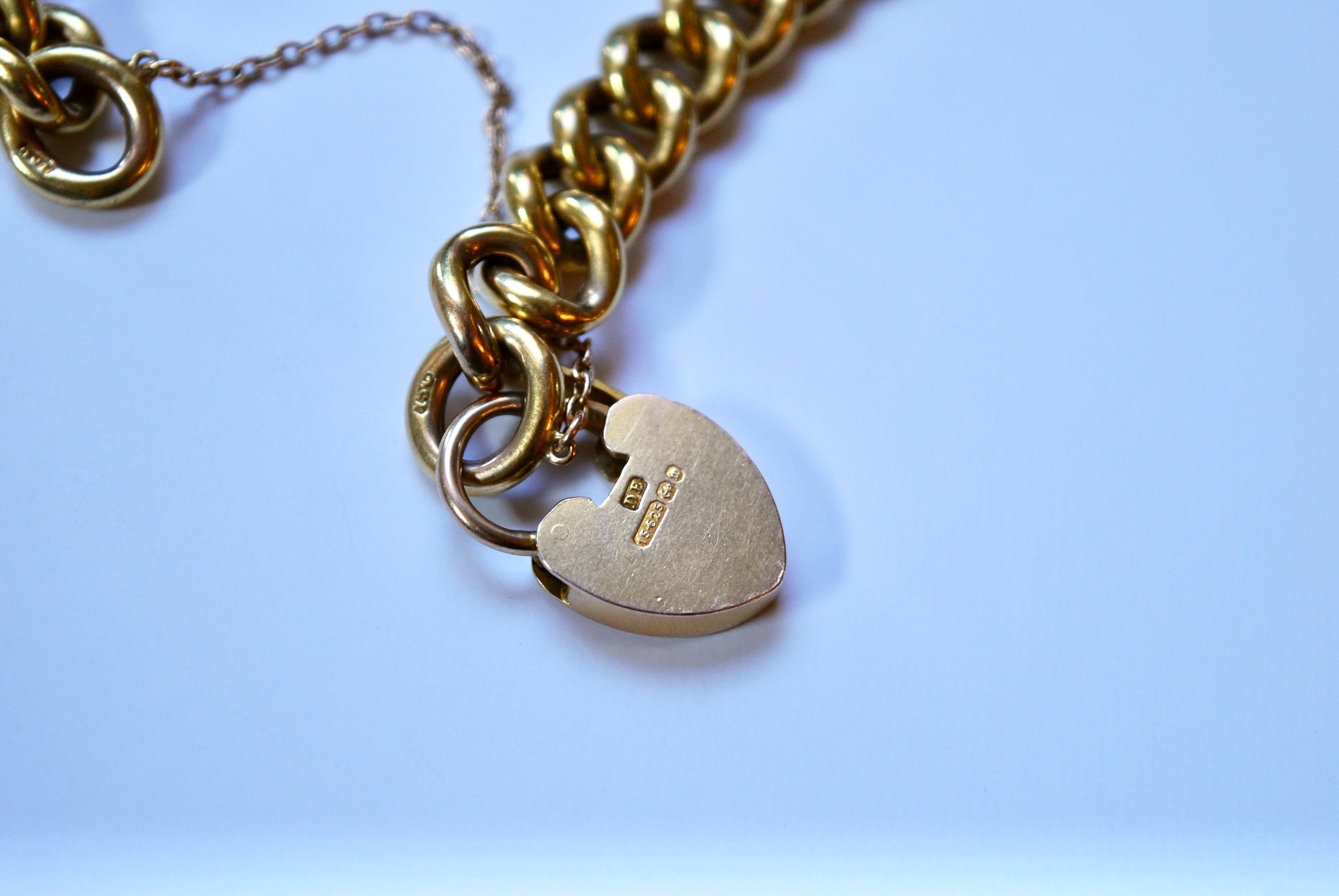 Heart shaped padlock bracelet, Early 20th Century For Sale 6