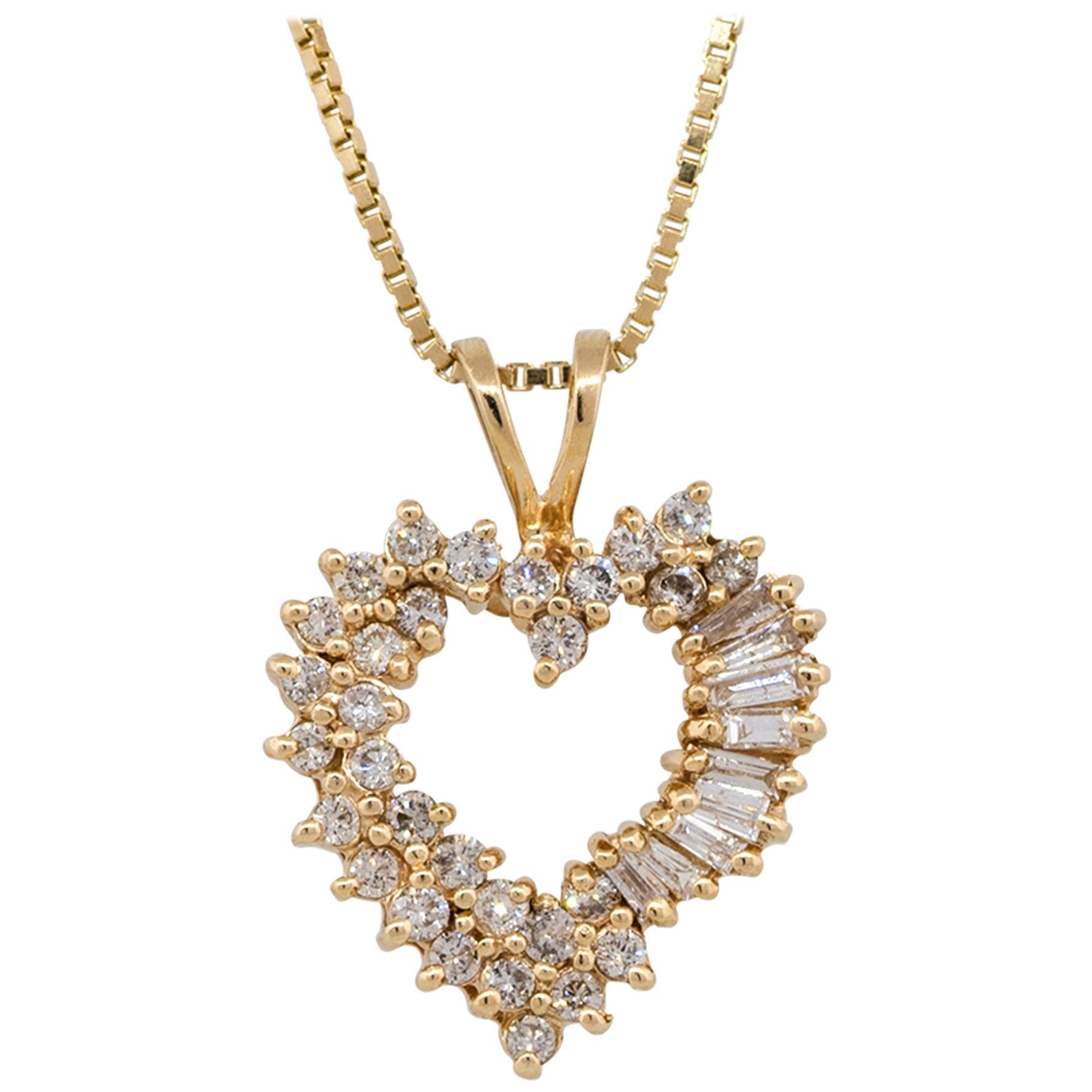 Pearl Gold Heart Shaped Pendant and Chain at 1stDibs