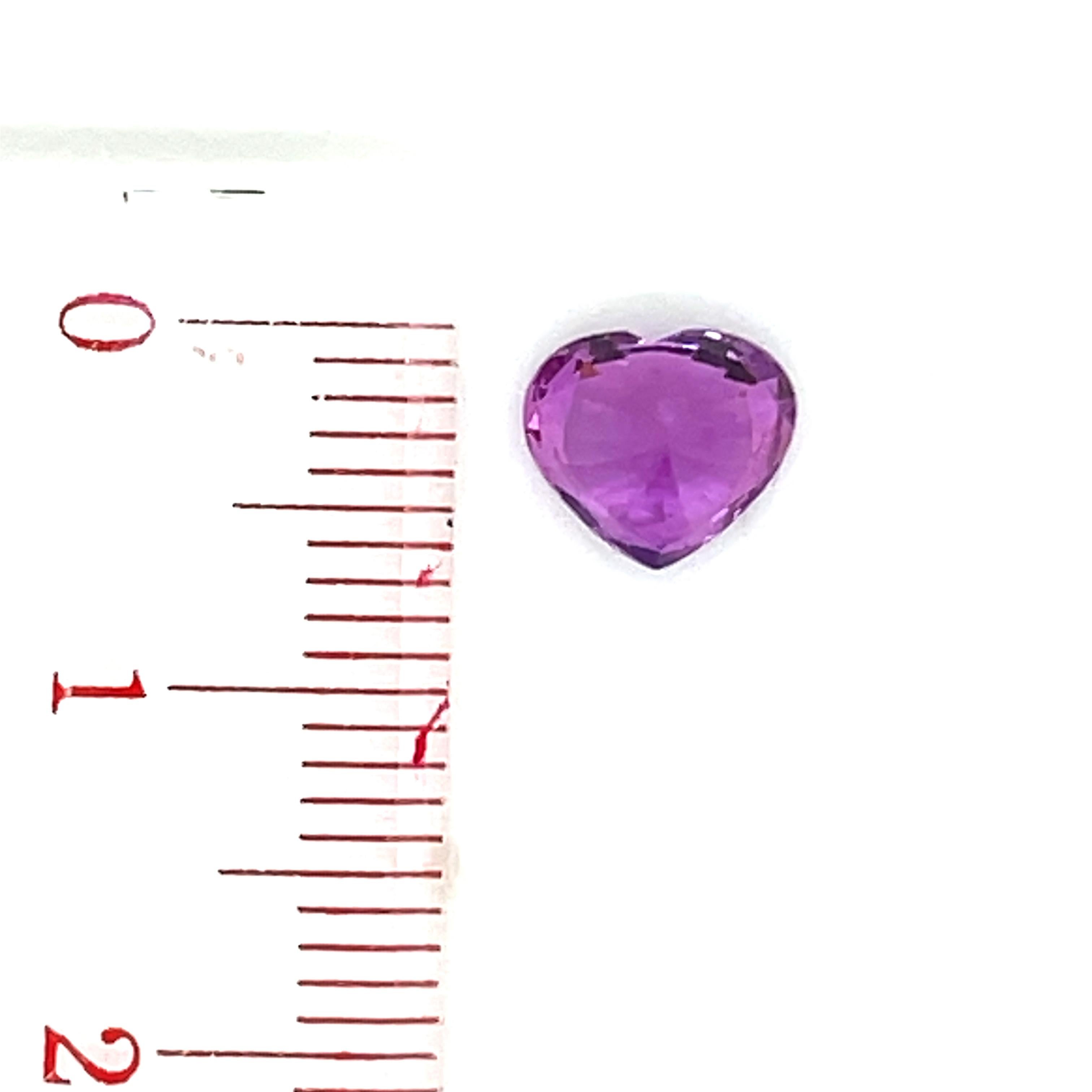 Women's or Men's Heart-Shaped Pink Sapphire Cts 1.74 For Sale