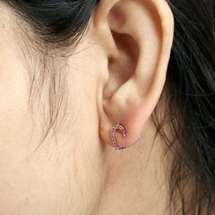 Borchie minime con zaffiro rosa a forma di cuore in oro giallo 14 ct.