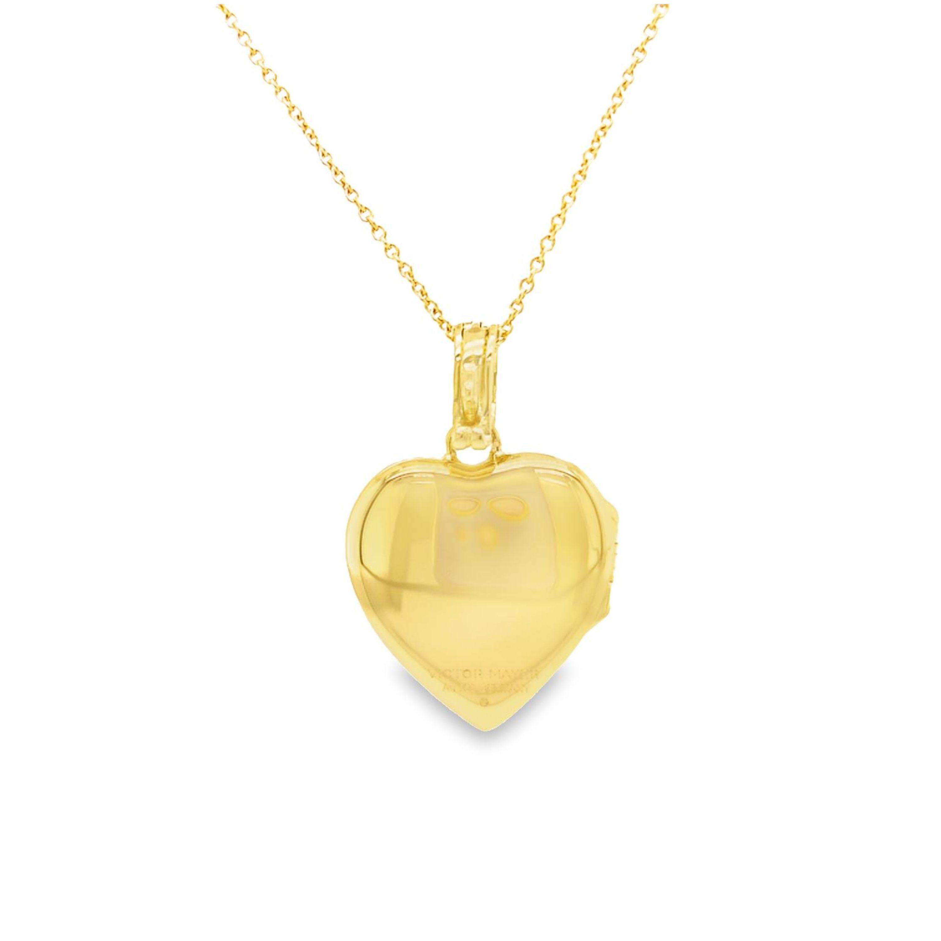 Heart Locket Pendant - 18k Yellow Gold - Robust Design - for Two Pictures Neuf - En vente à Pforzheim, DE