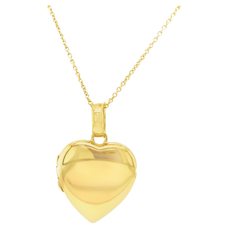 Heart Shaped Polished Locket Pendant 18k Yellow Gold 23 x 25 mm for two