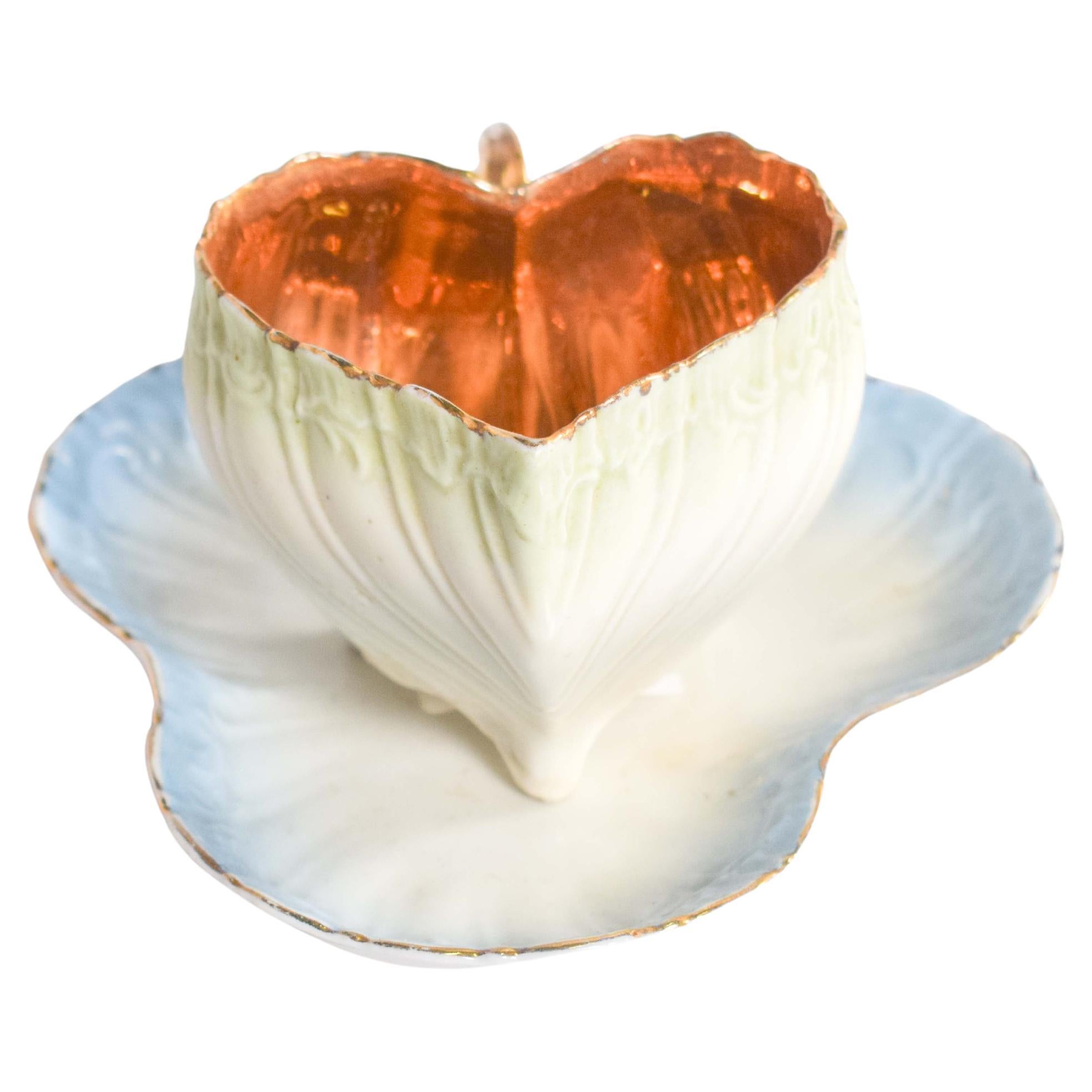Heart Shaped Porcelain Cup and Saucer
