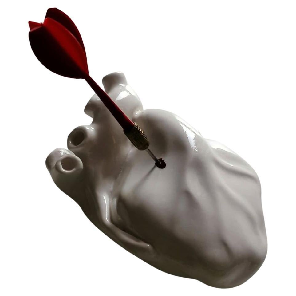 Heart Shaped "Red Love Arrow", 2022, Handmade in Italy, Anatomical Heart