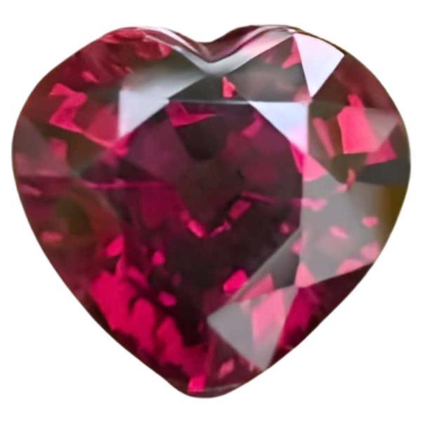 Heart Shaped Rhodolite Loose Garnet Stone 3.50 Carats Natural Malawi Gemstone