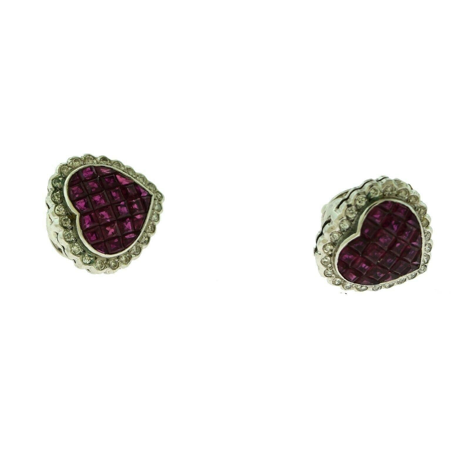 heart shaped ruby stud earrings