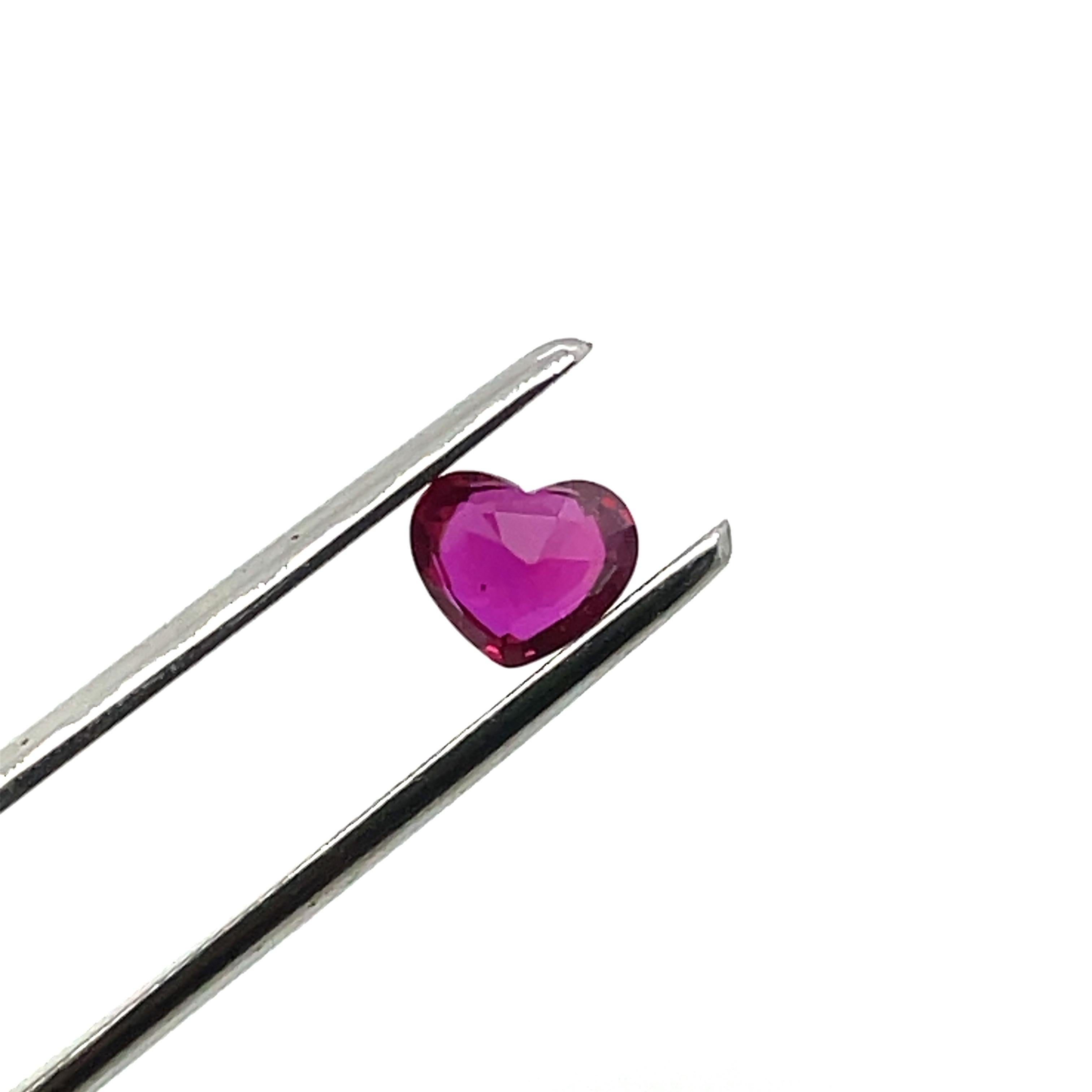 Heart Cut Heart-Shaped Ruby Cts 1.27 For Sale