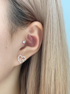 Heart Shaped Studs 925 Sterling Silver Earrings For Women Moissanite Studs Gift.