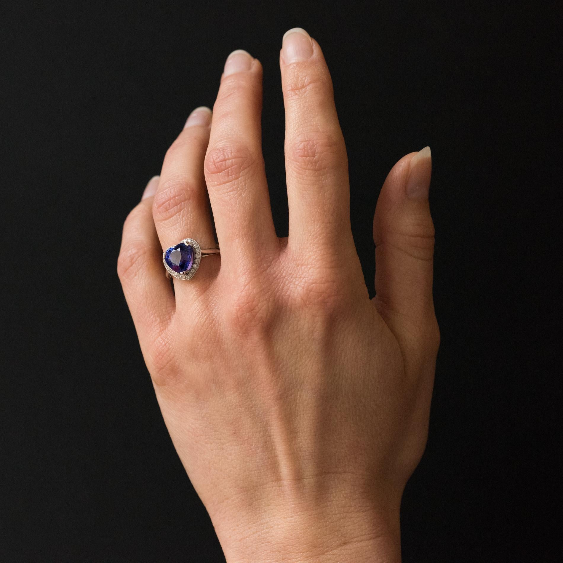 tanzanite heart rings