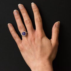 Heart Shaped Tanzanite Diamond Gold Ring