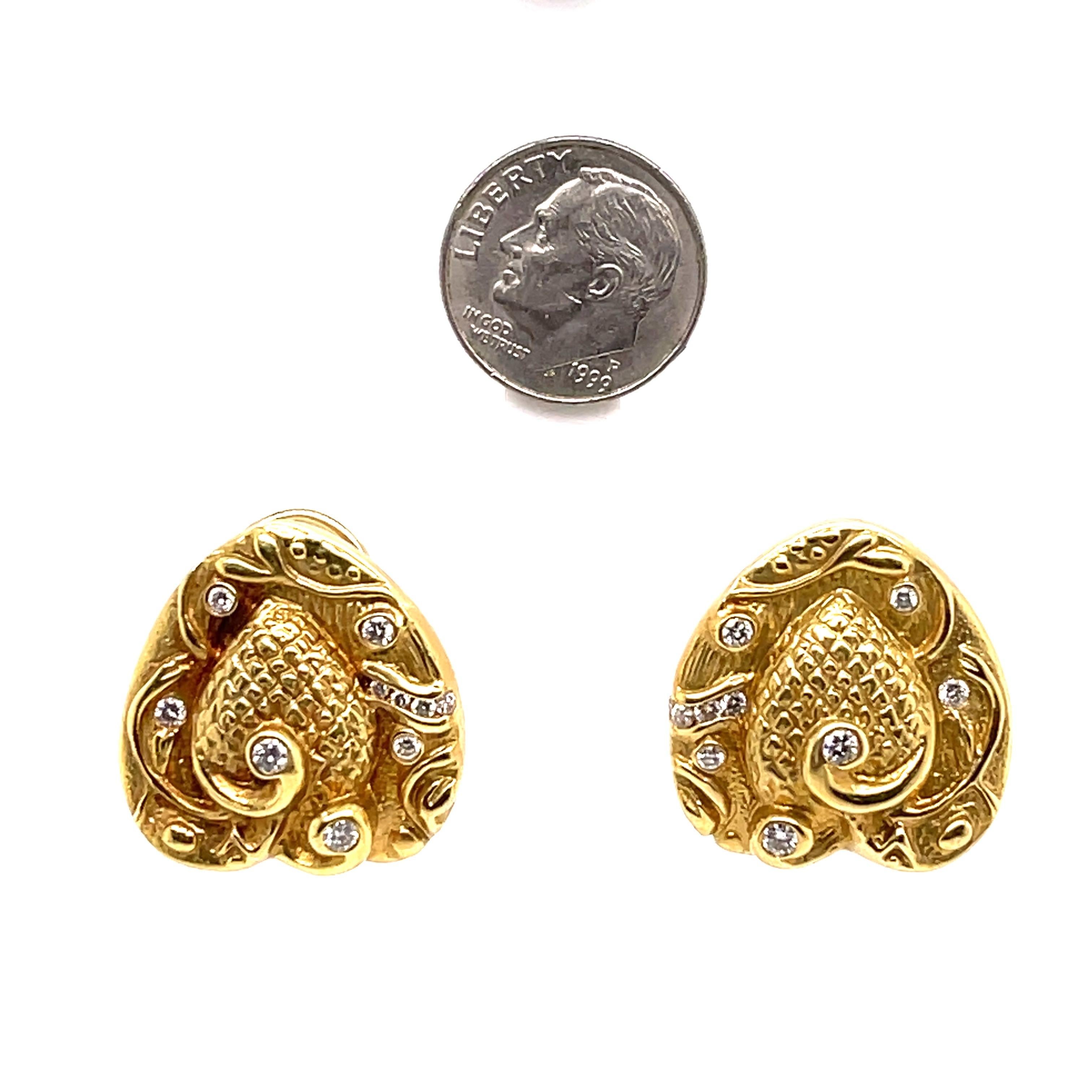 beautiful vintage yellow gold earrings 27.43 g