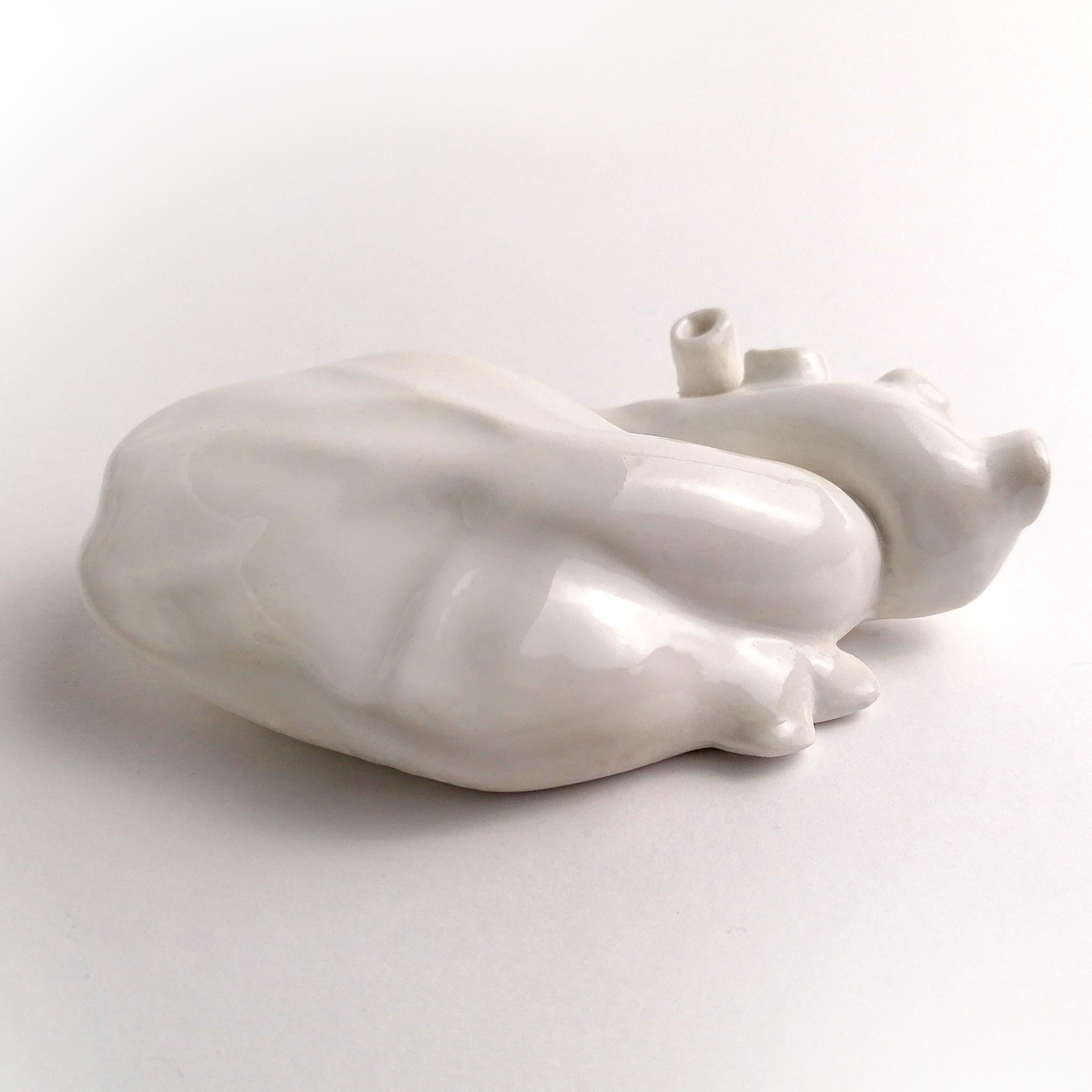Italian Heart Shaped White Wall Decor, 2022, Handmade in Italy, Anatomical Unique Piece For Sale