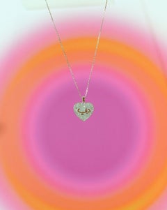 Heart shaped Yellow 18k Gold  adjustable chain Necklace.