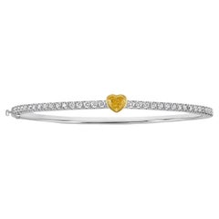Bracciale Bangle con diamanti gialli a forma di cuore