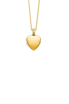 Customizable Polished Heart Shaped Locket Pendant 18k Yellow Gold 23 mm x 25 mm
