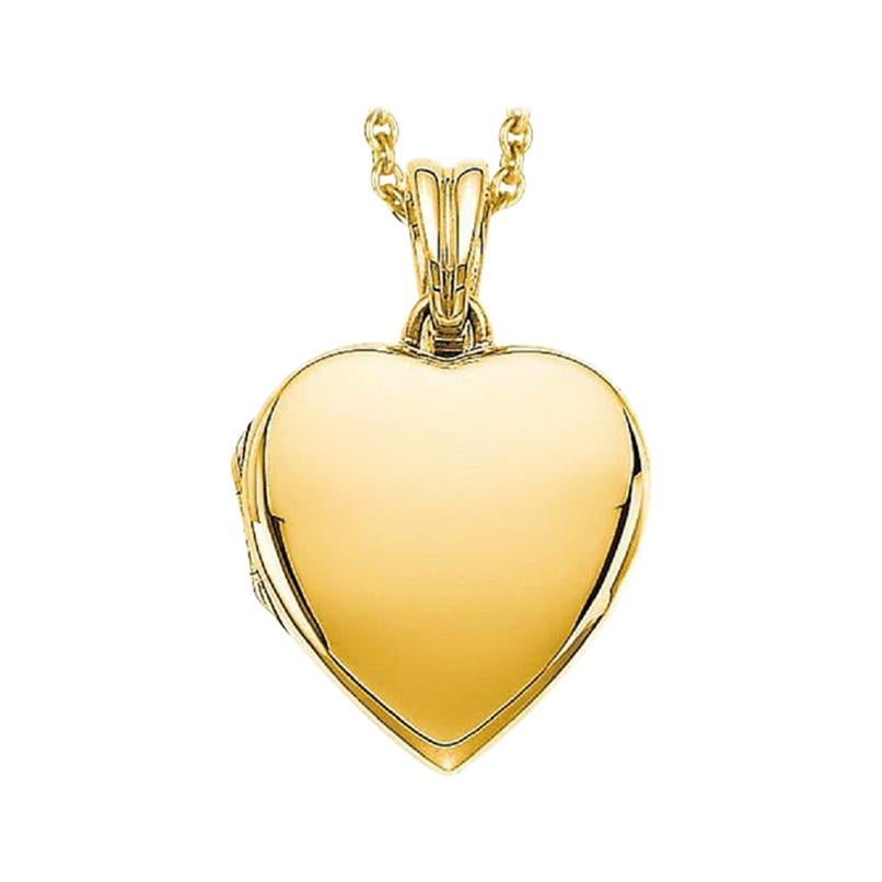 Pendentif médaillon personnalisable en forme de cœur en or jaune 18 carats, 23 mm x 25 mm