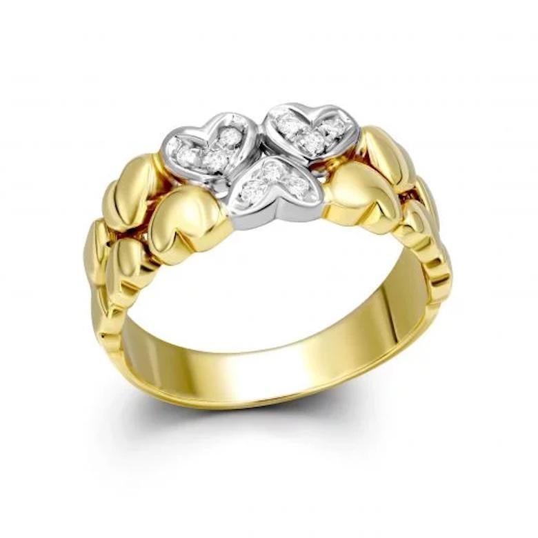 Anello con diamante a forma di cuore in oro bianco giallo 18 carati per lei In condizioni Nuovo in vendita a Genève, GE
