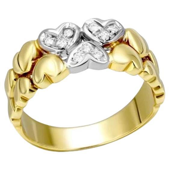 Anello con diamante a forma di cuore in oro bianco giallo 18 carati per lei in vendita