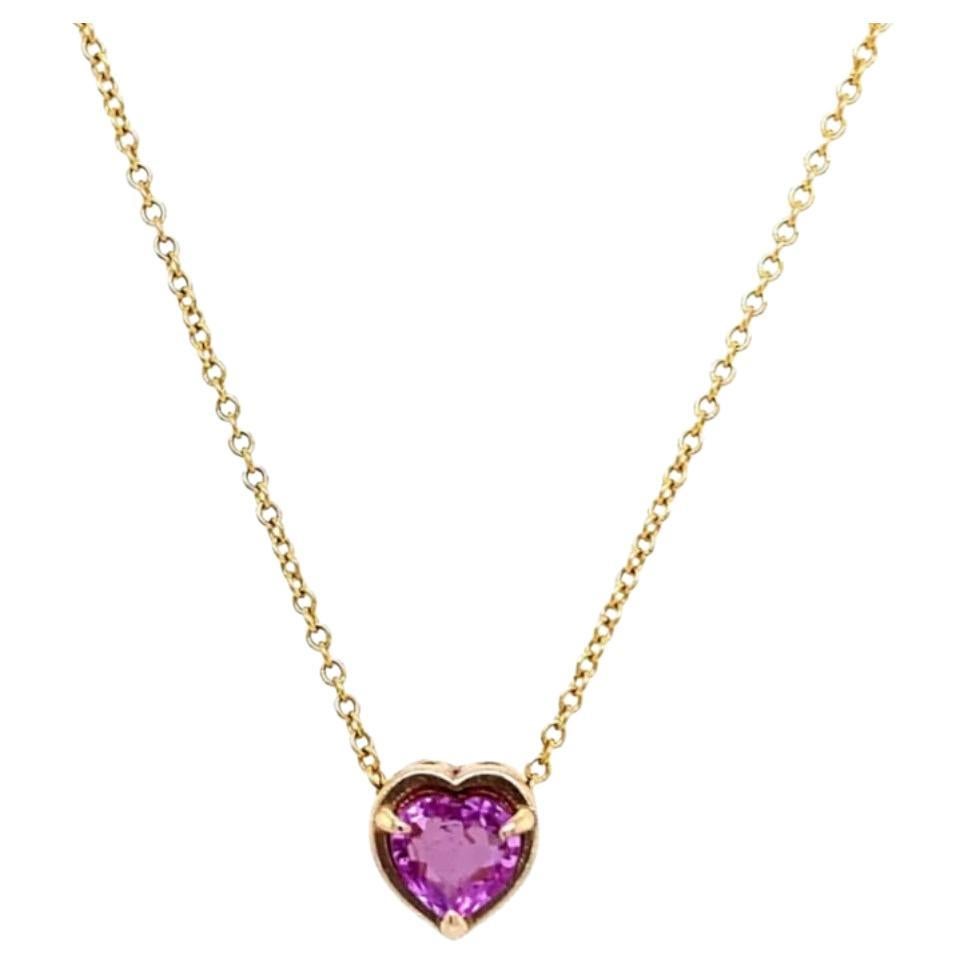 Heart Slider Necklace 'Sapersite, Yellow Sapphire, Blue Sapphire, Tourmaline'