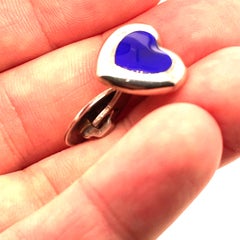Heart Sterling & Enamel Cufflinks