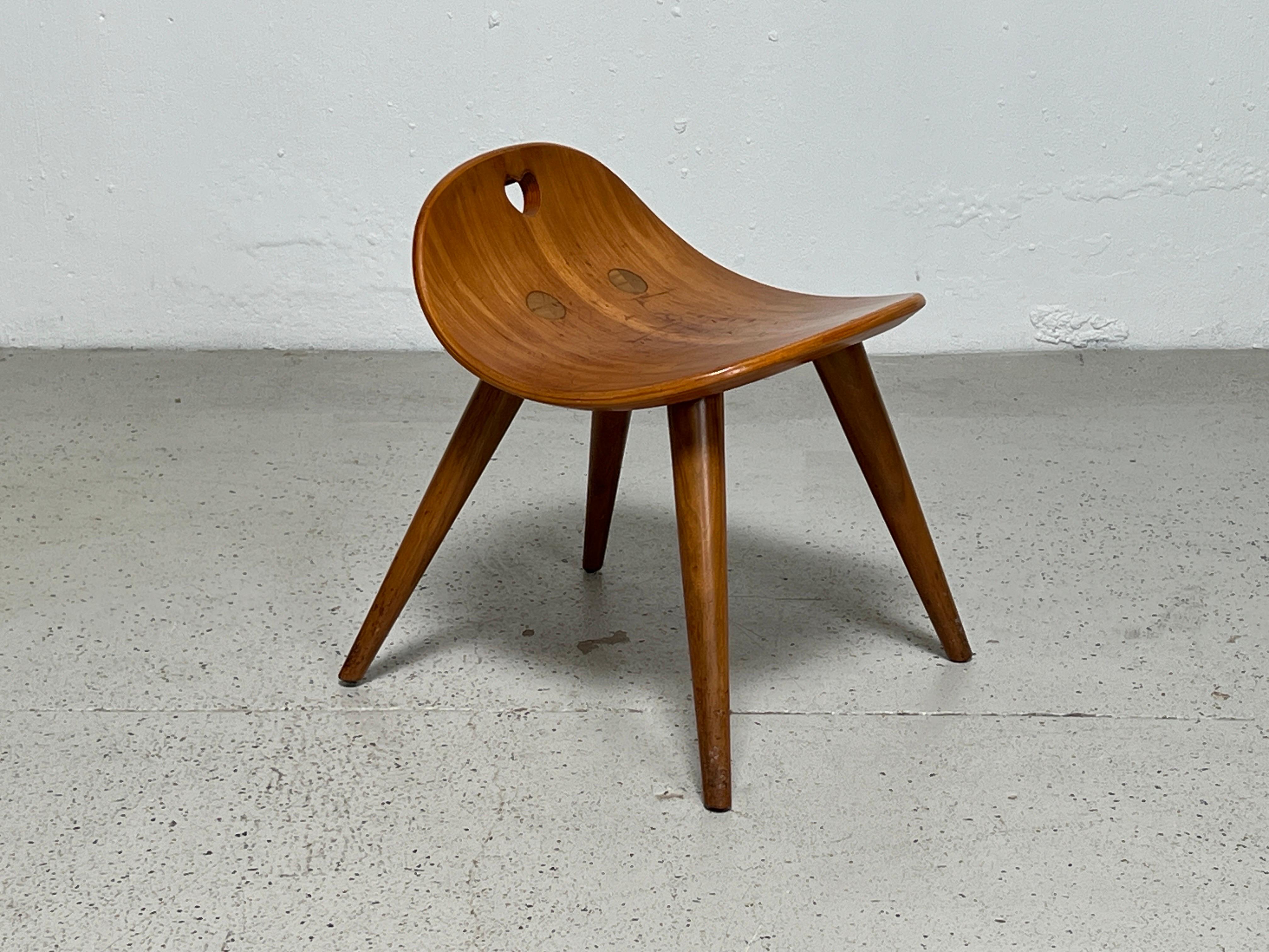 A rare and early heart stool designed by Edward Wormley for Dunbar.