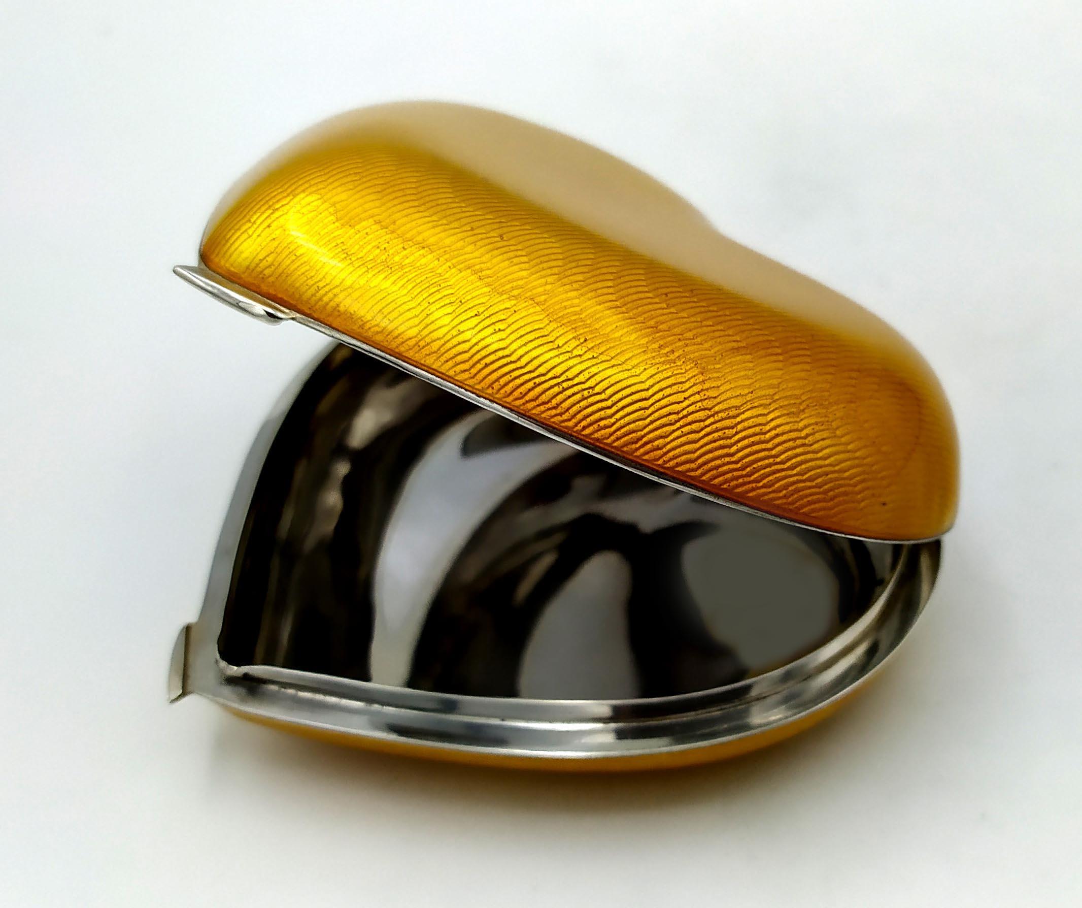 Modern Heart table box Yellow enamel Sterling Silver Salimbeni  For Sale