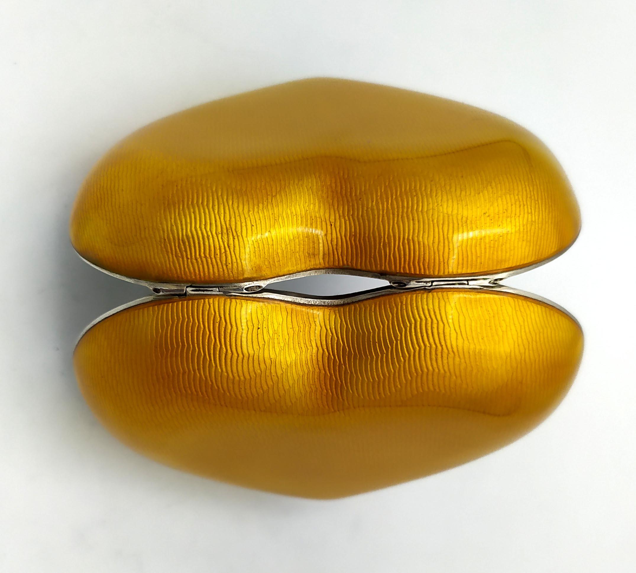 Herz-Tischschachtel aus gelber Emaille und Sterlingsilber Salimbeni  (Italienisch) im Angebot