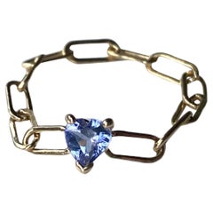 Heart Tanzanite Ring 14K Gold Chain J Dauphin