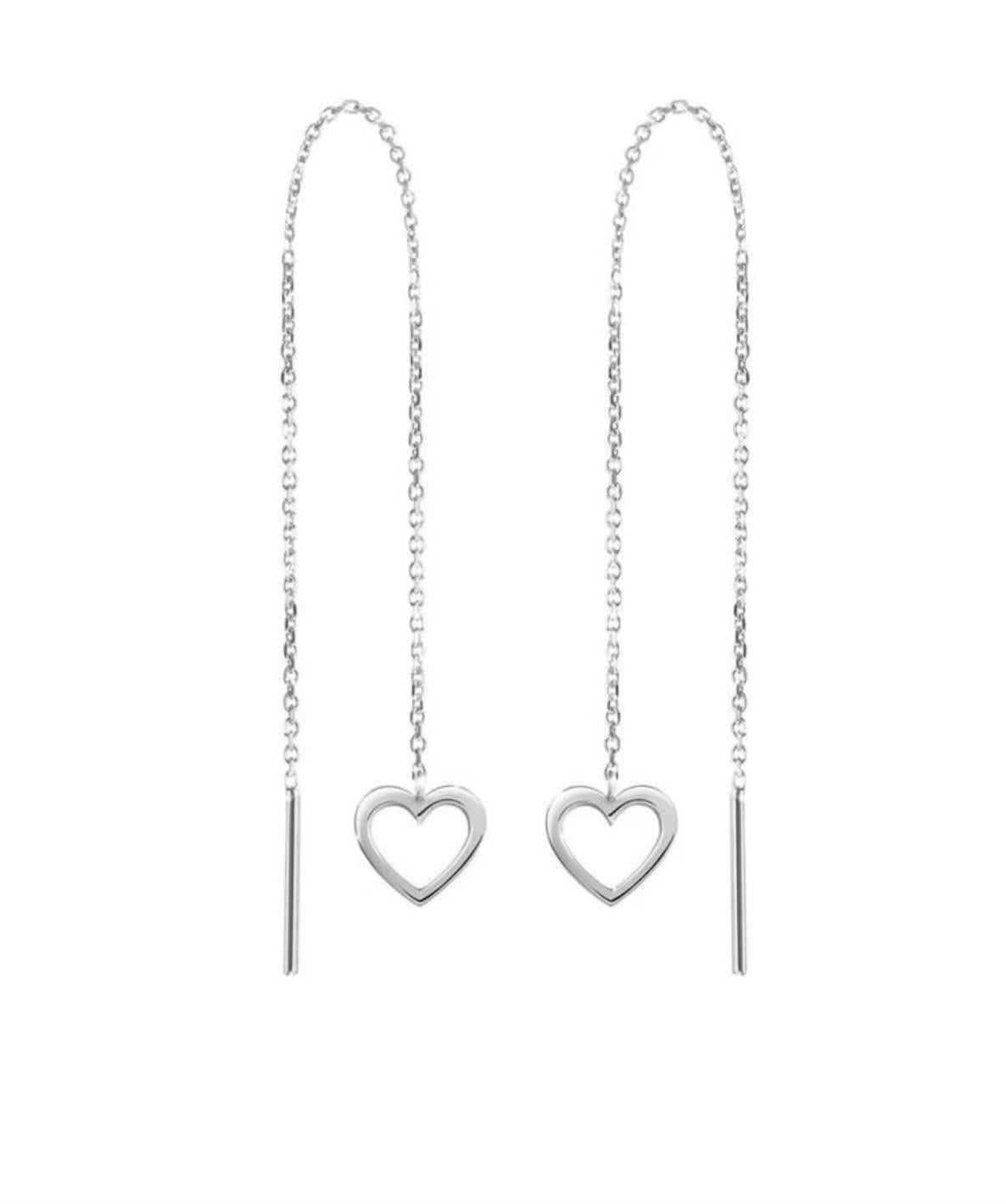 Orecchini a cuore in argento 925 Regalo di Natale. in vendita 4