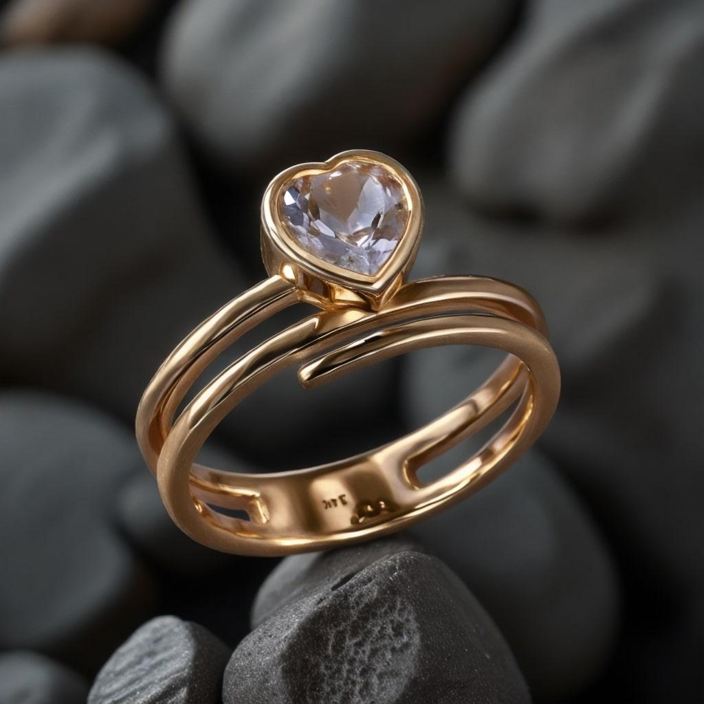 in vendita:  Anello a cuore Topazio in oro giallo 14 carati con diamanti 4