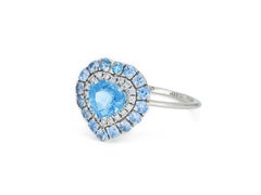 Heart Topaz and diamonds 14k gold ring